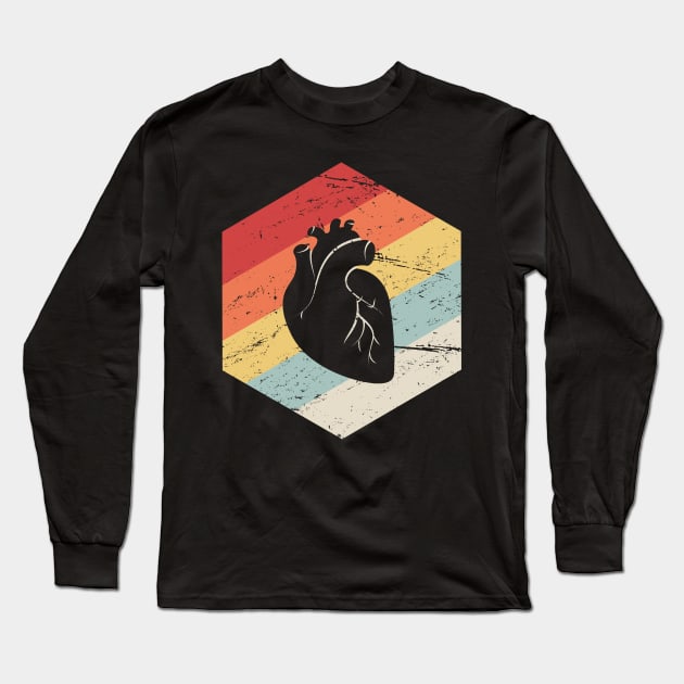 Retro Vintage Heart Doctor Cardiologist Long Sleeve T-Shirt by MeatMan